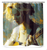 Chic SurArt 84 shower curtain showcasing mold-resistant quality in stylish bathroom.